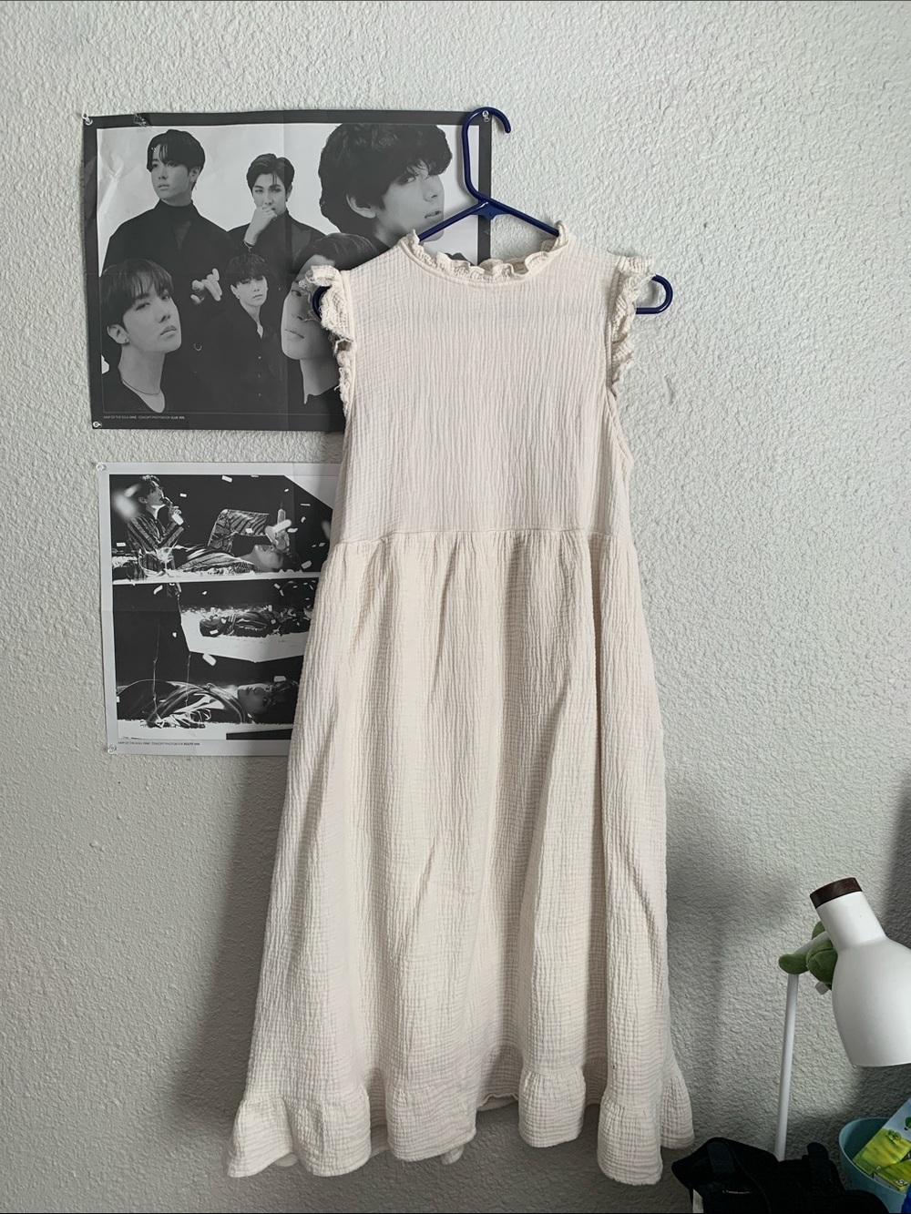 urban outfitters white cotton dress size large